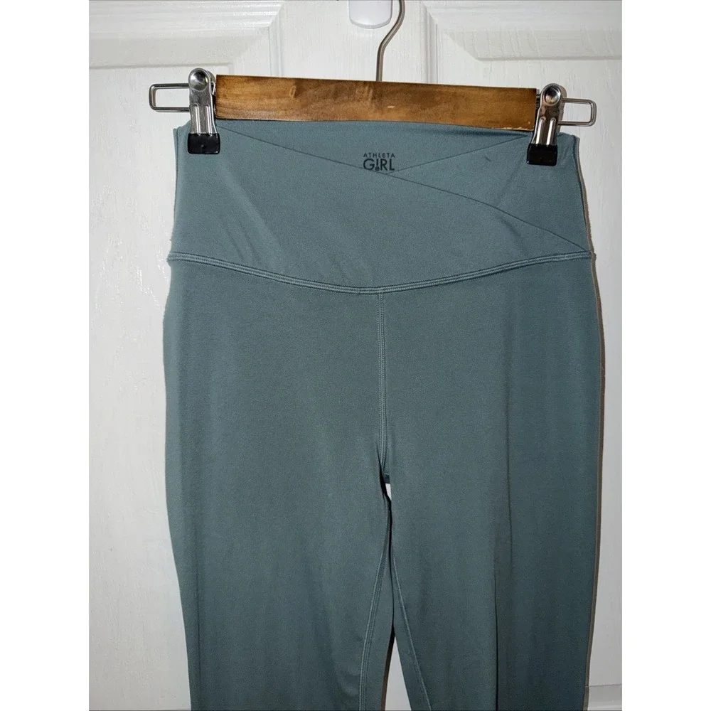 Athleta Girl Transcend Crossover Pants Size XL - 14 Bootcut with Slits Green